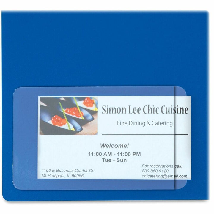Image of C-Line® Self-Adhesive Business Card Holders, Side Load, 2 x 3.5, Clear, 10/Pack