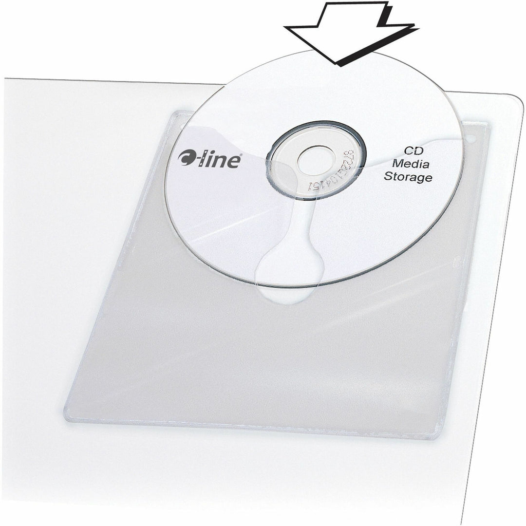 Image of C-Line® Self-Adhesive CD Holder, 1 Disc Capacity, Clear, 10/Pack