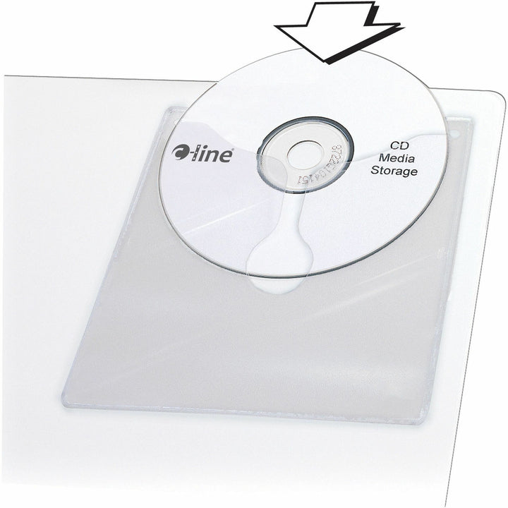 Image of C-Line® Self-Adhesive CD Holder, 1 Disc Capacity, Clear, 10/Pack