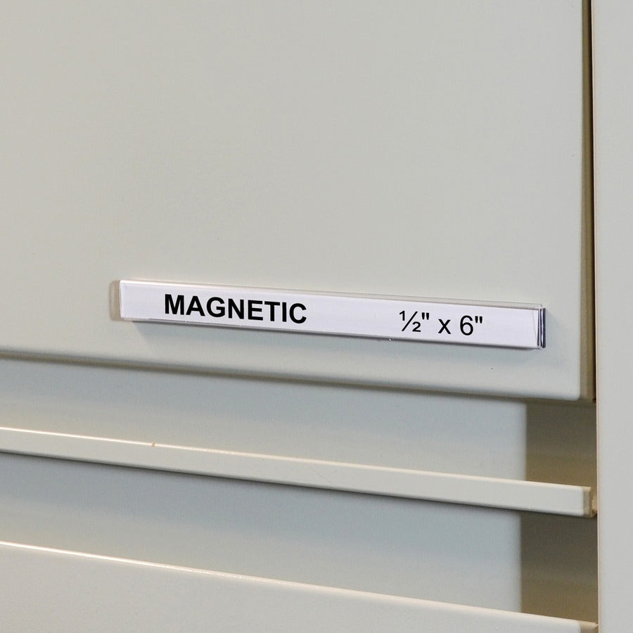 Image of C-Line® HOL-DEX Magnetic Shelf/Bin Label Holders, Side Load, 0.5 x 6, Clear, 10/Box