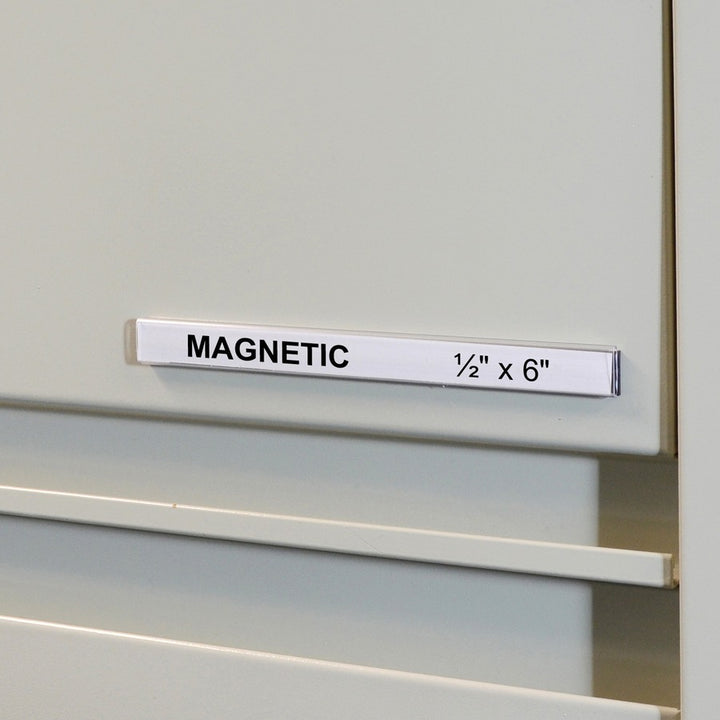 Image of C-Line® HOL-DEX Magnetic Shelf/Bin Label Holders, Side Load, 0.5 x 6, Clear, 10/Box