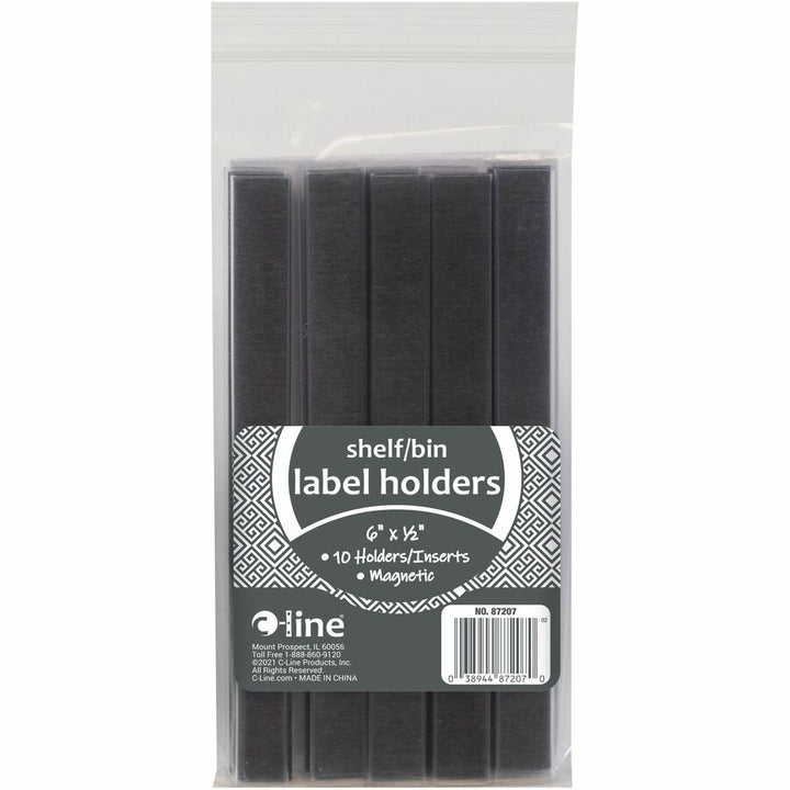Image of C-Line® HOL-DEX Magnetic Shelf/Bin Label Holders, Side Load, 0.5 x 6, Clear, 10/Box