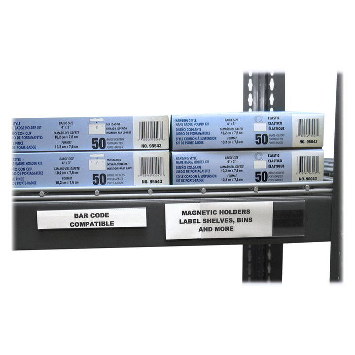 Image of C-Line® HOL-DEX Magnetic Shelf/Bin Label Holders, Side Load, 0.5 x 6, Clear, 10/Box