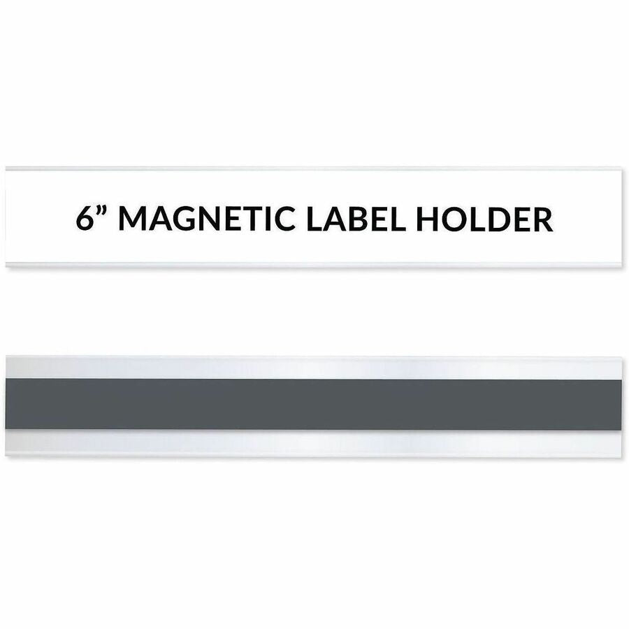 Image of C-Line 87227 Magnetic Shelf/Bin Label Holders, 1" W x 6" Length, Plastic, Clear, 10 / Pack