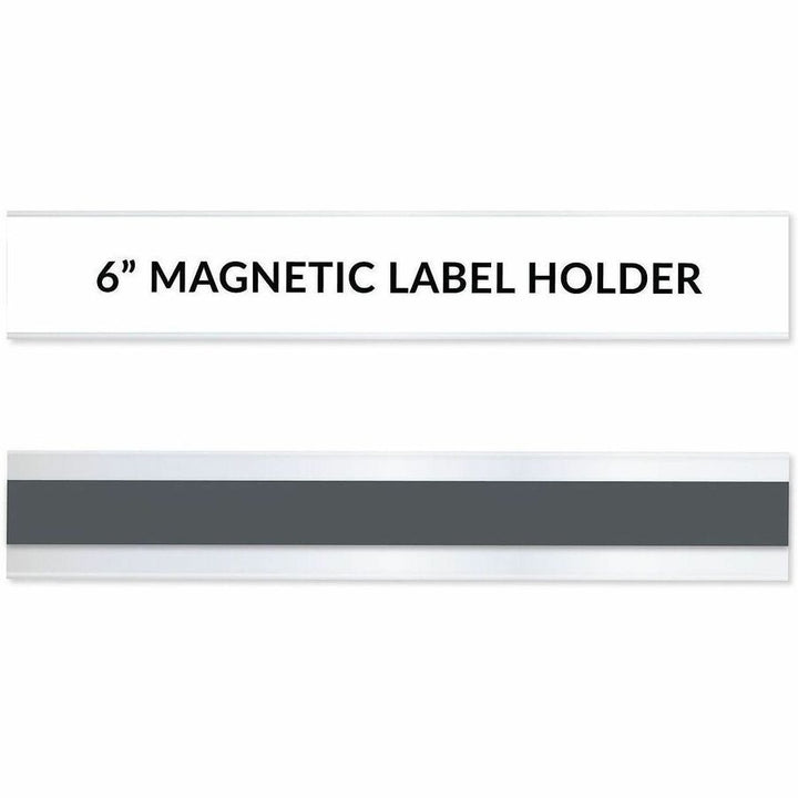 Image of C-Line 87227 Magnetic Shelf/Bin Label Holders, 1" W x 6" Length, Plastic, Clear, 10 / Pack