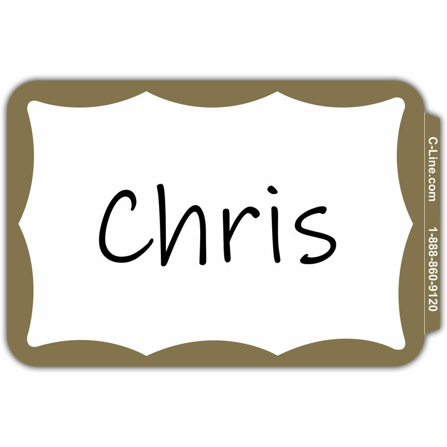 Image of C-Line® Self-Adhesive Name Badges, 3.5 X 2.25, Gold, 100/box