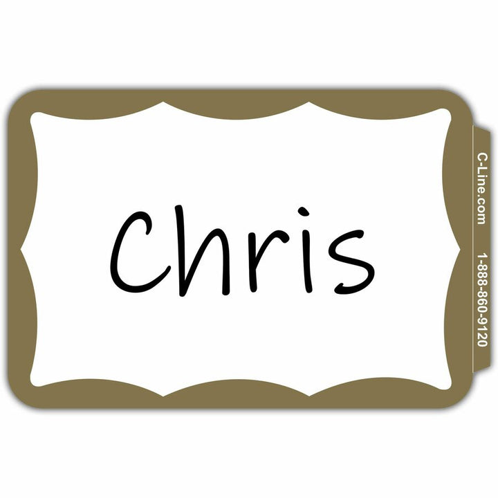 Image of C-Line® Self-Adhesive Name Badges, 3.5 X 2.25, Gold, 100/box