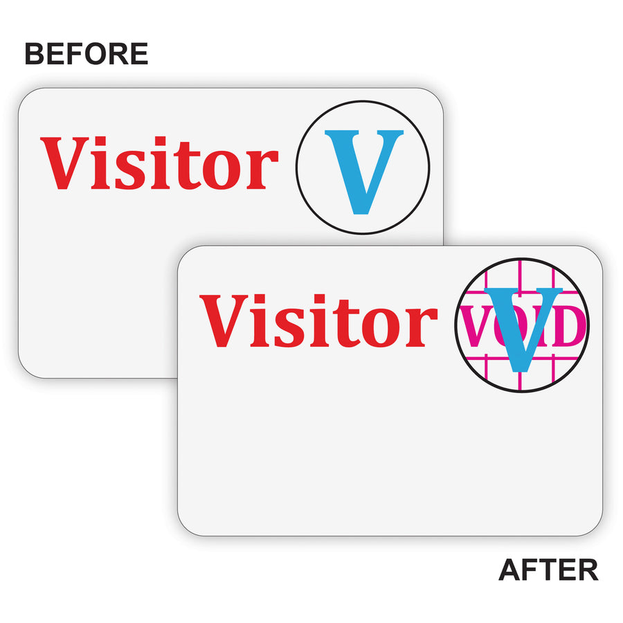 Image of C-Line® Time's Up! Self-Expiring Visitor Badges, One-Day Badge, 3 X 2, White, 100/box