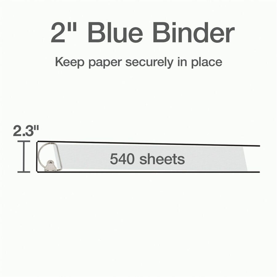 Image of Cardinal® Clearvue Binder, D-Ring, 2" Capacity, 11"x8-1/2", Blue