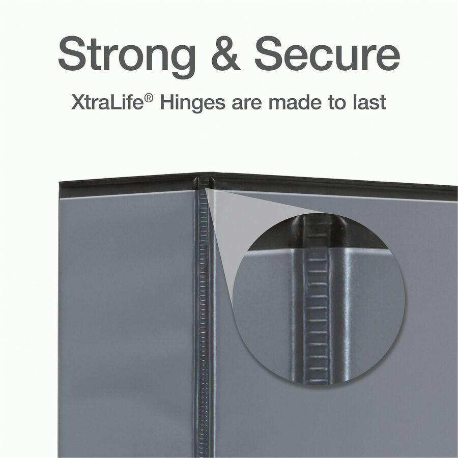 Image of Cardinal® XtraLife ClearVue Non-Stick Slant-D Ring Binder, 3 Rings, 4" Capacity, 11 x 8.5, Black