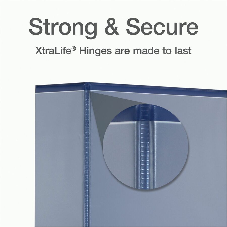 Image of Cardinal® Clearvue Binder, D-Ring,4" Capacity, 11"x8-1/2", Blue