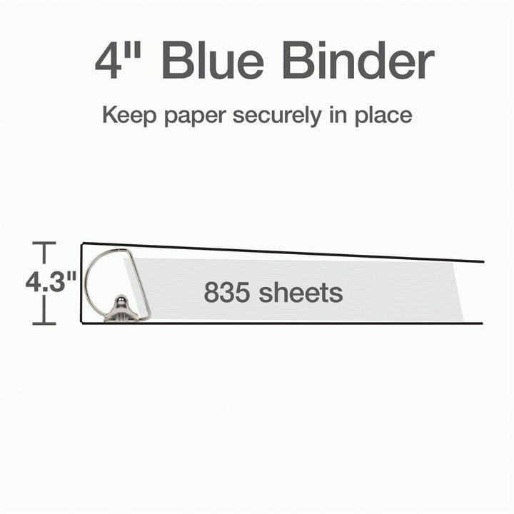 Image of Cardinal® Clearvue Binder, D-Ring,4" Capacity, 11"x8-1/2", Blue