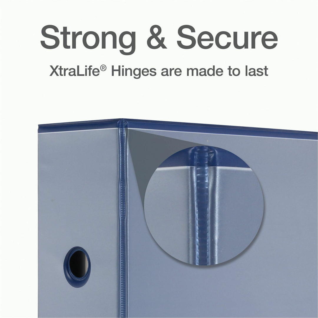 Image of Cardinal® Clearvue Binder, D-Ring, 5" Capacity, 11"x8-1/2", Blue