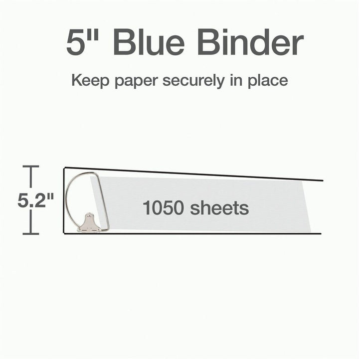 Image of Cardinal® Clearvue Binder, D-Ring, 5" Capacity, 11"x8-1/2", Blue