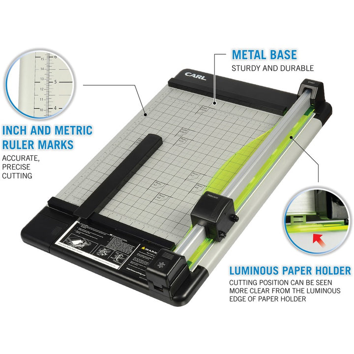 Image of Carl Mfg Hvy-Duty Paper Trimmer, 15", 36 Sht Cap.,14"x15-1/4"x3/4",GY