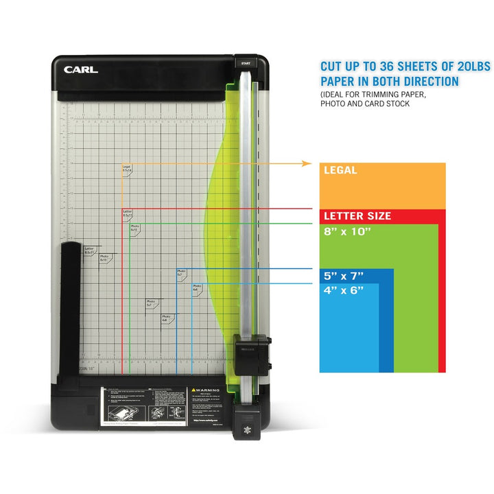 Image of Carl Mfg Hvy-Duty Paper Trimmer, 18", 36 Sht Cap.,14"x18-1/4"x3/4",GY