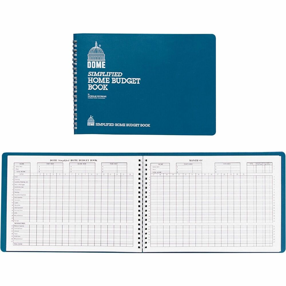 Image of Dome® Home Budget Book, 64 Pages, 10-1/2"x7-1/2", Teal