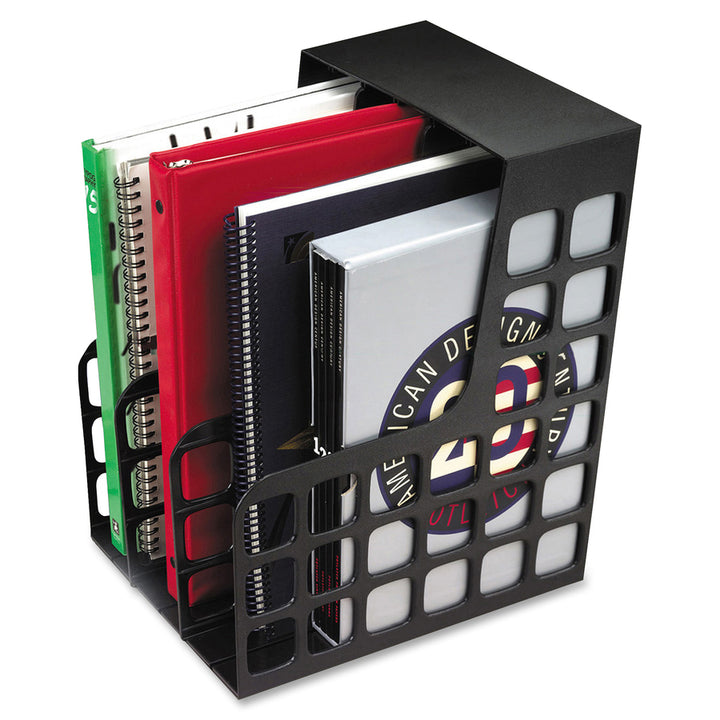 Image of Pendaflex® Plastic Magazine File, Two Snap-In Dividers, 9 x 10.63 x 12, Black