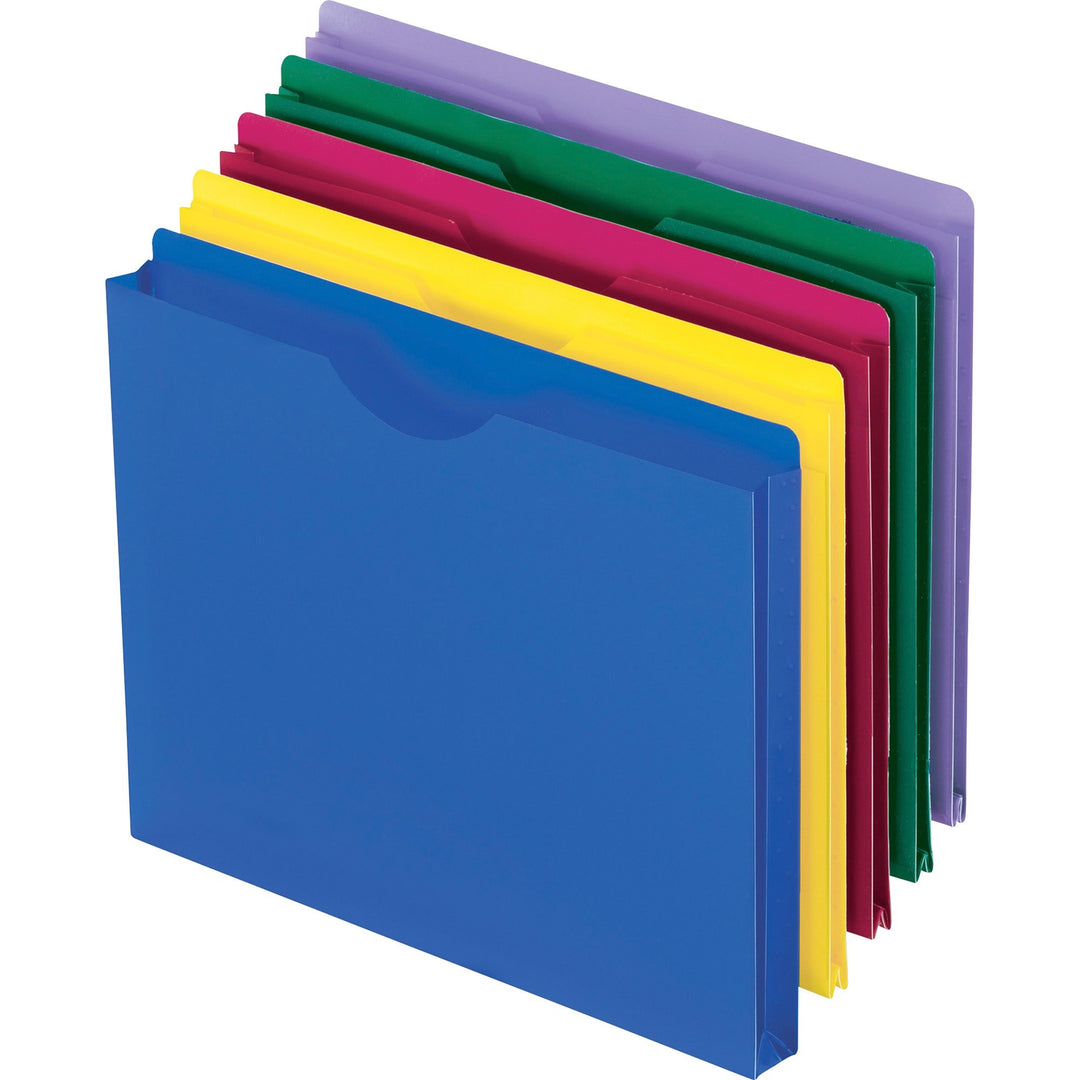 Image of Pendaflex® Poly File Jackets, Straight Tab, Letter Size, Assorted Colors, 10/pack
