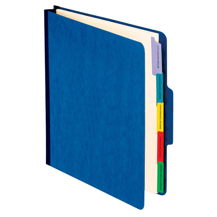 Image of Pendaflex® Vertical-Style Personnel Folders, 2" Expansion, 5 Dividers, 2 Fasteners, Letter Size, Blue Exterior