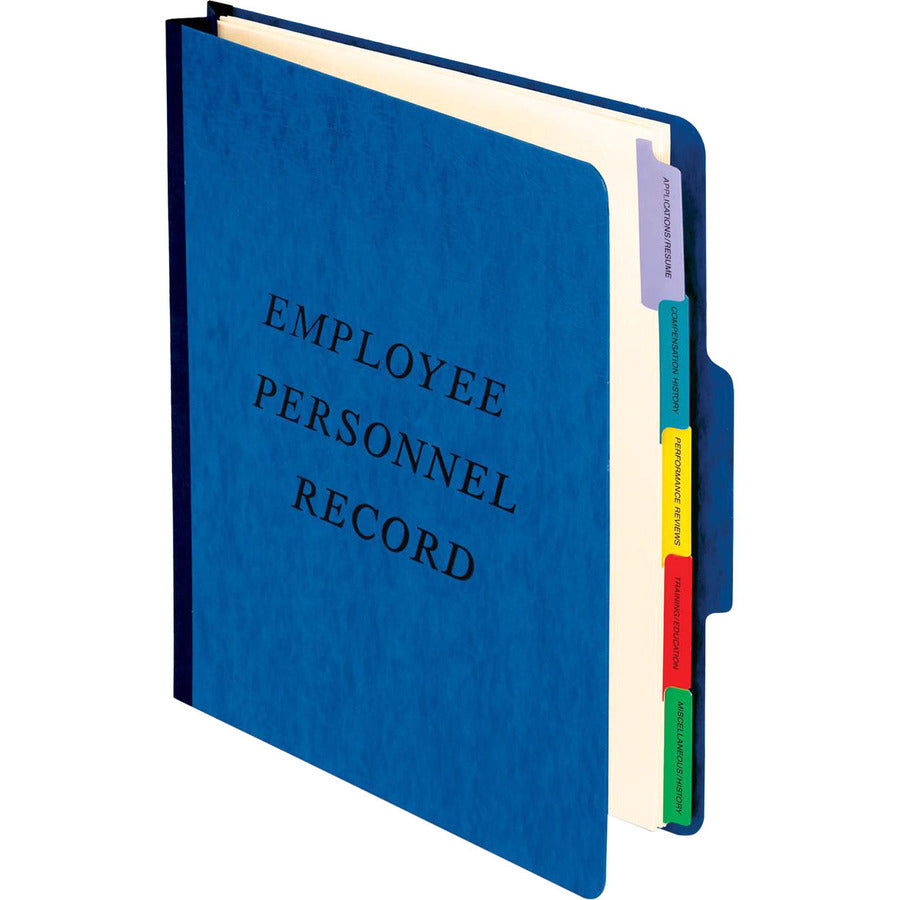 Image of Pendaflex® Vertical-Style Personnel Folders, 2" Expansion, 5 Dividers, 2 Fasteners, Letter Size, Blue Exterior
