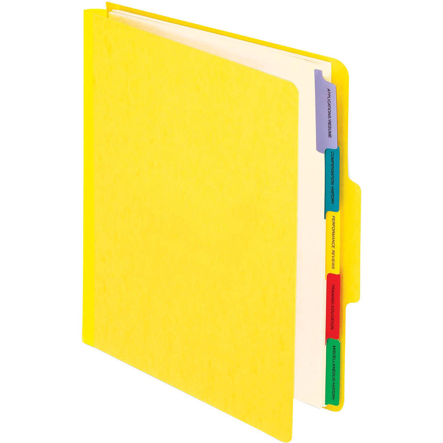 Image of Pendaflex® Vertical-Style Personnel Folders, 2" Expansion, 5 Dividers, 2 Fasteners, Letter Size, Yellow Exterior