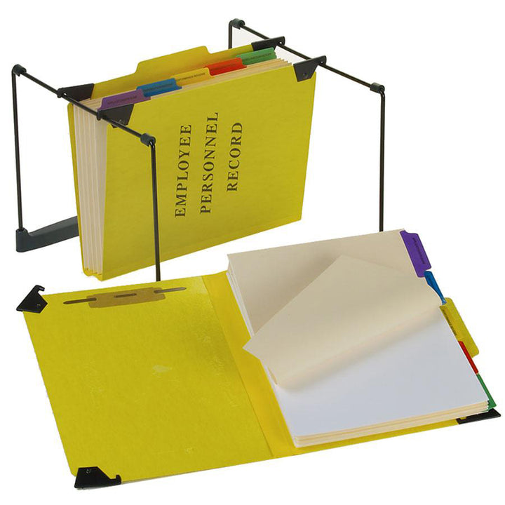 Image of Pendaflex® Hanging-Style Personnel Folders, 5 Dividers with 1/5-Cut Tabs, Letter Size, 1/3-Cut Exterior Tabs, Yellow