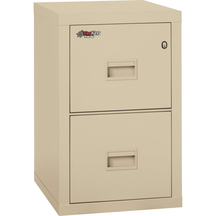 Image of FireKing® Compact Turtle Insulated Vertical File, 1-Hour Fire, 2 Legal/letter File Drawers, Parchment, 17.75" X 22.13" X 27.75"