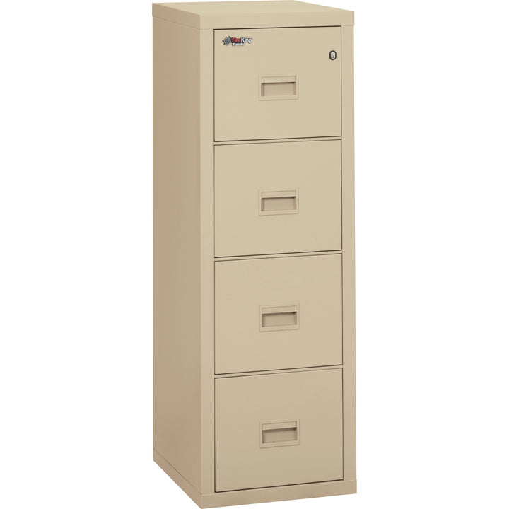 Image of FireKing® Compact Turtle Insulated Vertical File, 1-Hour Fire Protection, 4 Legal/letter File Drawer, Parchment, 17.75 X 22.13 X 52.75