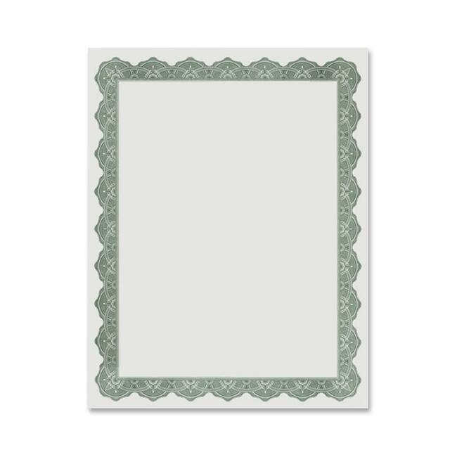 Image of Geographics® Parchment Paper Certificates, 8.5 X 11, Optima Green With White Border, 25/pack