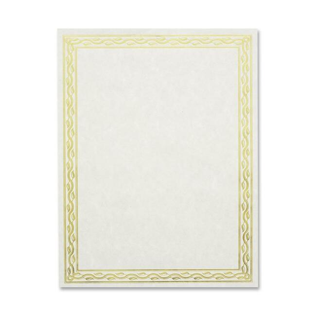 Image of Geographics® Foil Stamped Award Certificates, 8.5 X 11, Gold Serpentine With White Border, 12/pack
