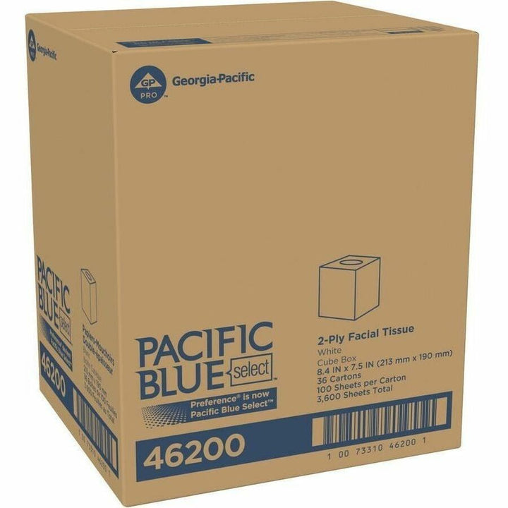 Image of Georgia-Pacific® Facial Tissue, 2 Ply, Cube Box,100/Box,WE
