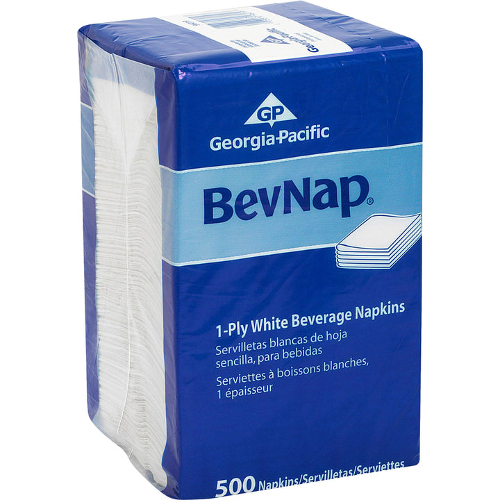 Image of Dixie BevNap 96019 1/4-Fold Beverage Napkin, 1 Ply, 9.50" W x 9.50" Length, White, 500 / Pack