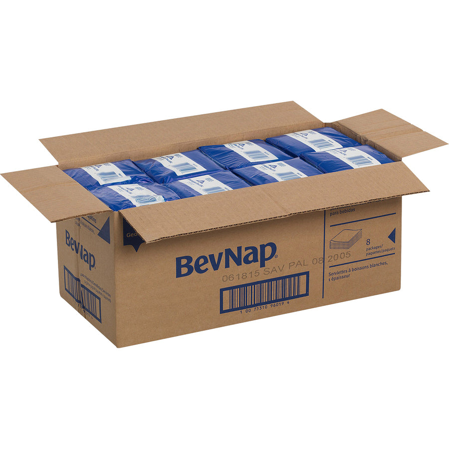 Image of Dixie BevNap 96019 1/4-Fold Beverage Napkin, 1 Ply, 9.50" W x 9.50" Length, White, 500 / Pack