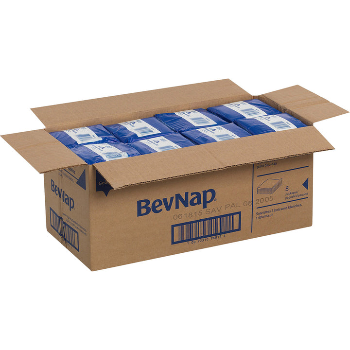 Image of Dixie BevNap 96019 1/4-Fold Beverage Napkin, 1 Ply, 9.50" W x 9.50" Length, White, 500 / Pack