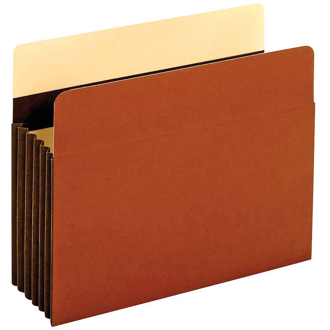 Image of Pendaflex® Extra-Wide Heavy-Duty File Pockets, 5.25" Expansion, Letter Size, Redrope, 10/Box