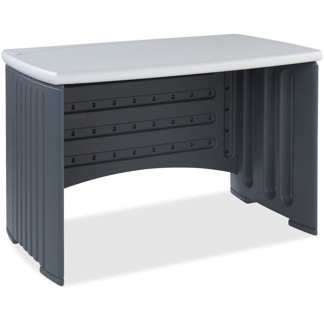 Image of Iceberg Computer Desk,46"x28"x30",Charcoal Gray Base/Silver Top