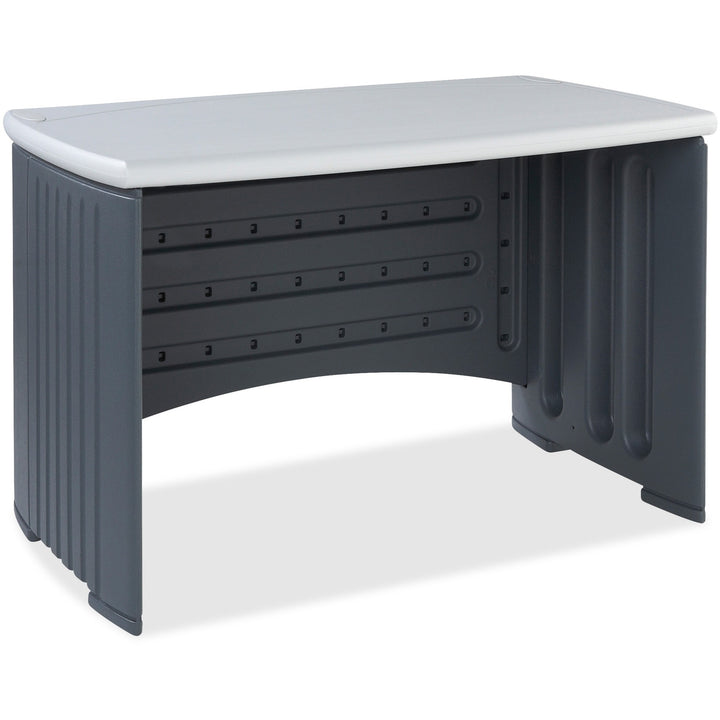 Image of Iceberg Computer Desk,46"x28"x30",Charcoal Gray Base/Silver Top