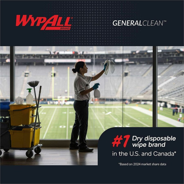 Image of Wypall 34790 GeneralClean X60 Multi-Task Cleaning Cloths, Pop-Up Box, 8.34" W x 16.80" Length, White, Hydroknit, 118 / Box
