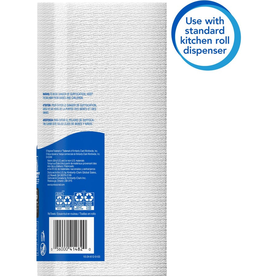 Image of Kimberly-Clark Professional Towel Rolls, Perforated, 11"x8-7/8", 128 Sht/RL, 20RL/CT, WE