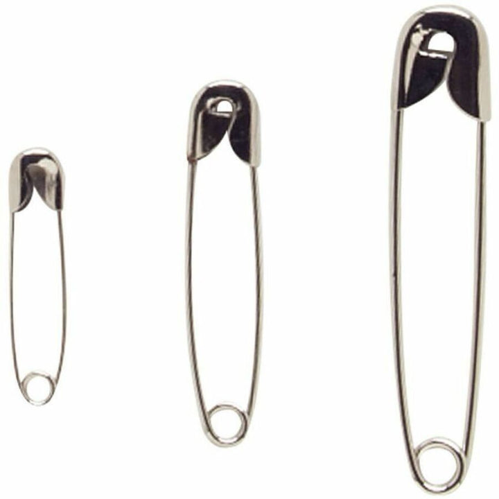 Image of Charles Leonard® Safety Pins, Assorted Sizes, Nickel Plated, 50 Ea/Pk
