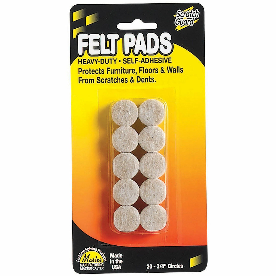 Image of Master Caster® Felt Pads, Round, 3/4" Diameter, 20/PK, Beige