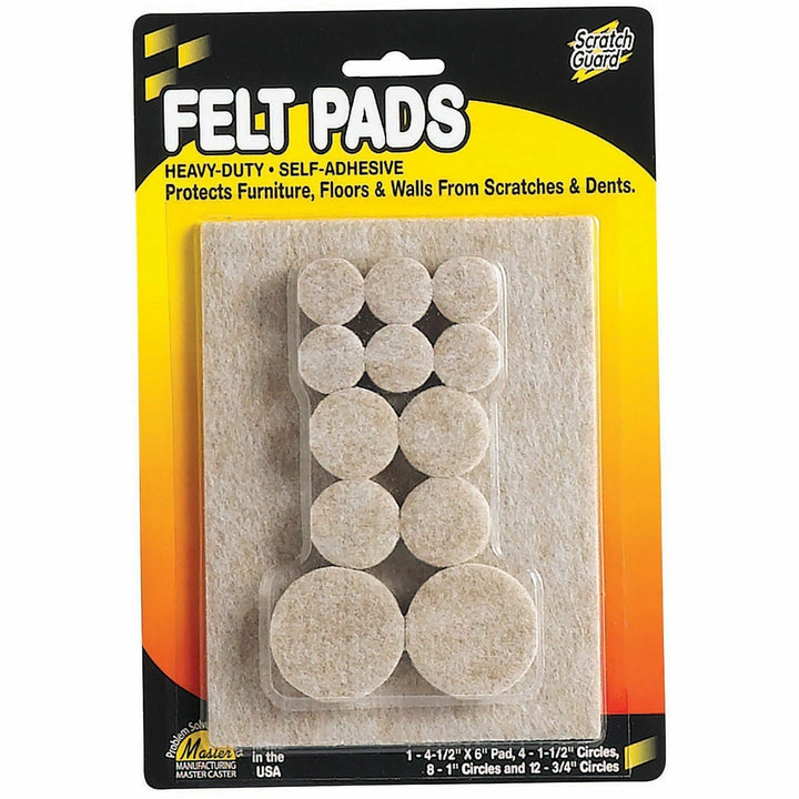 Image of Master Caster® Felt Pads, Round, Assorted Sizes Combo, 25/PK, Beige