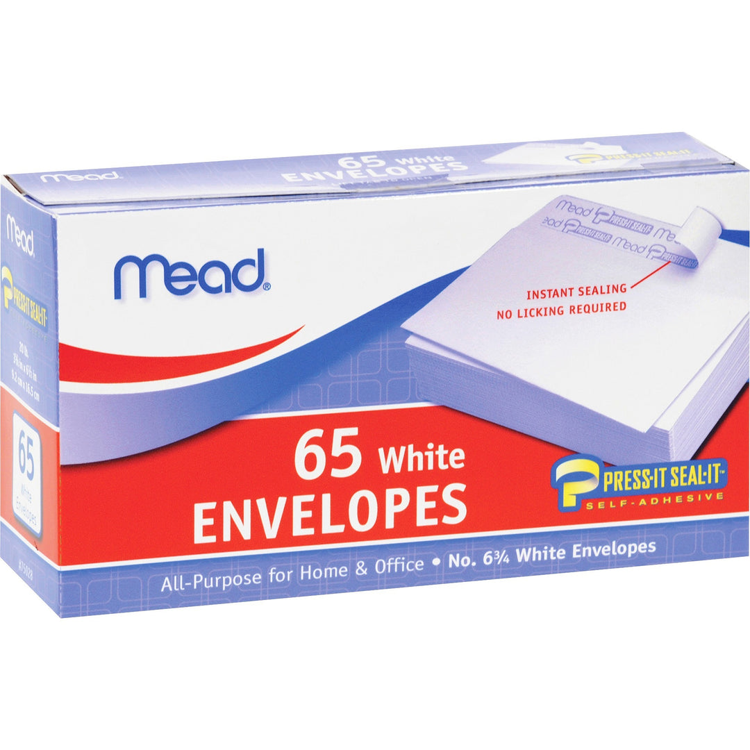 Image of Mead® Plain Envelopes, No 6.75, Self-Sealing, 65/BX, White