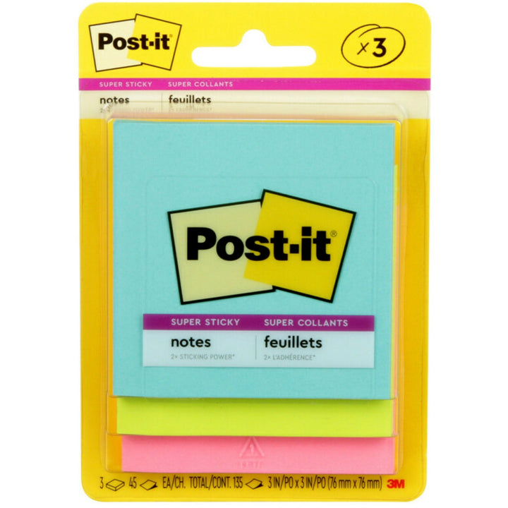 Image of 3M Super Sticky Pads, 3"x3", 45 SH/PD, 3 PD/PK, Marrakesh