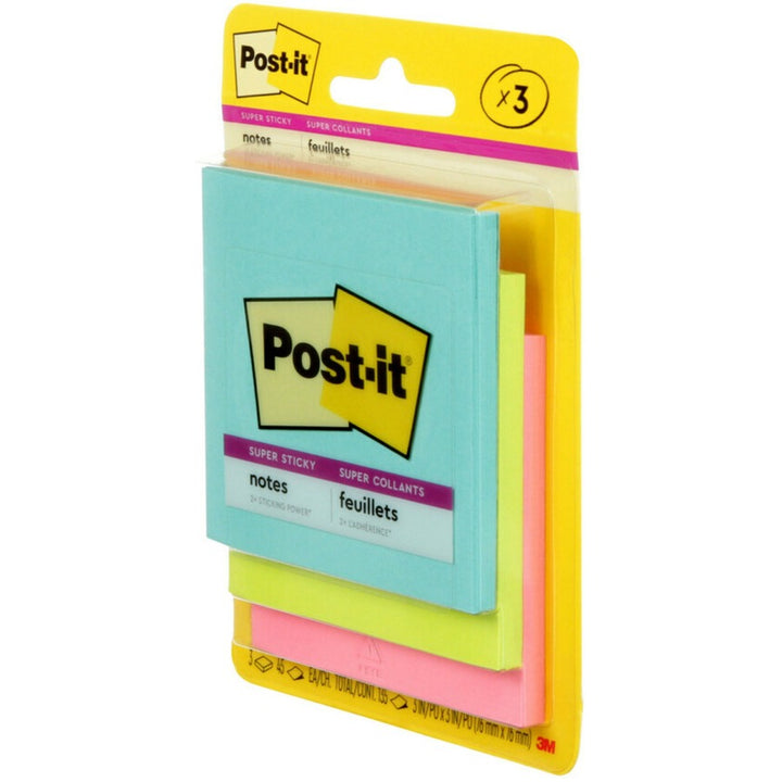Image of 3M Super Sticky Pads, 3"x3", 45 SH/PD, 3 PD/PK, Marrakesh