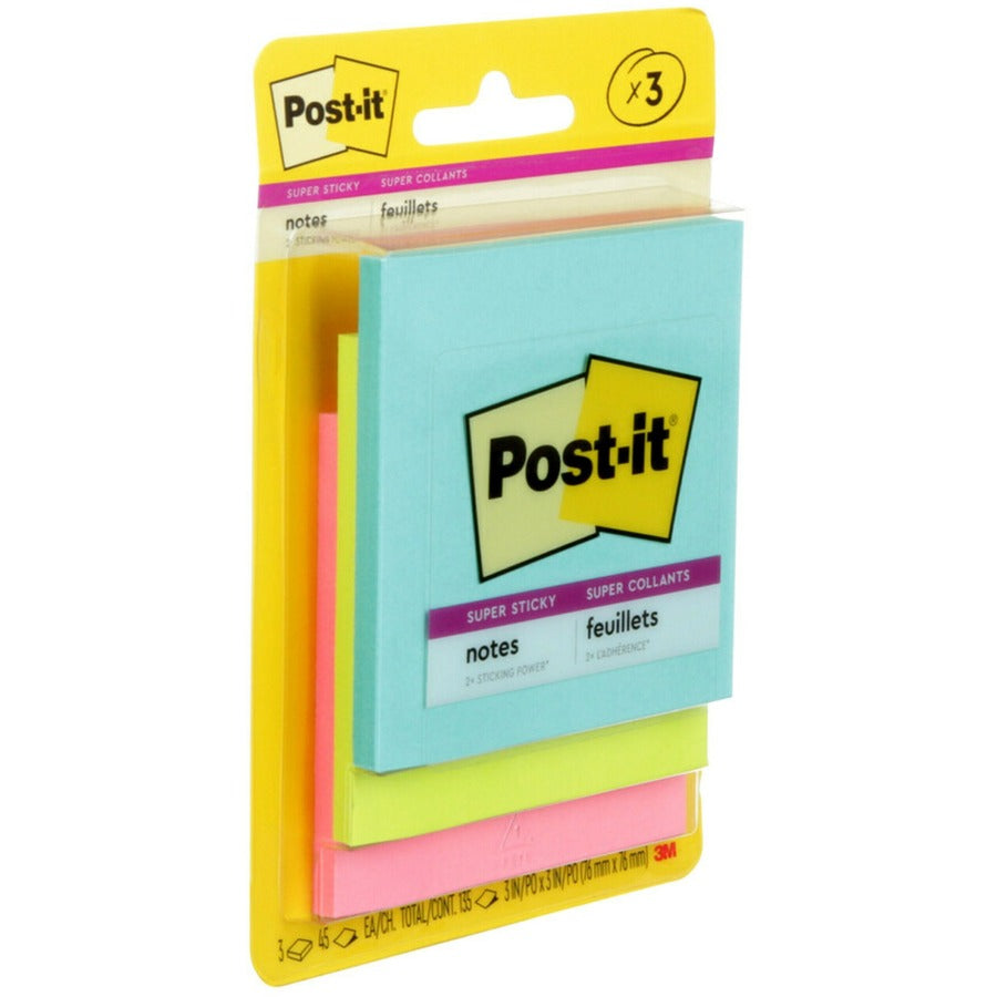 Image of 3M Super Sticky Pads, 3"x3", 45 SH/PD, 3 PD/PK, Marrakesh