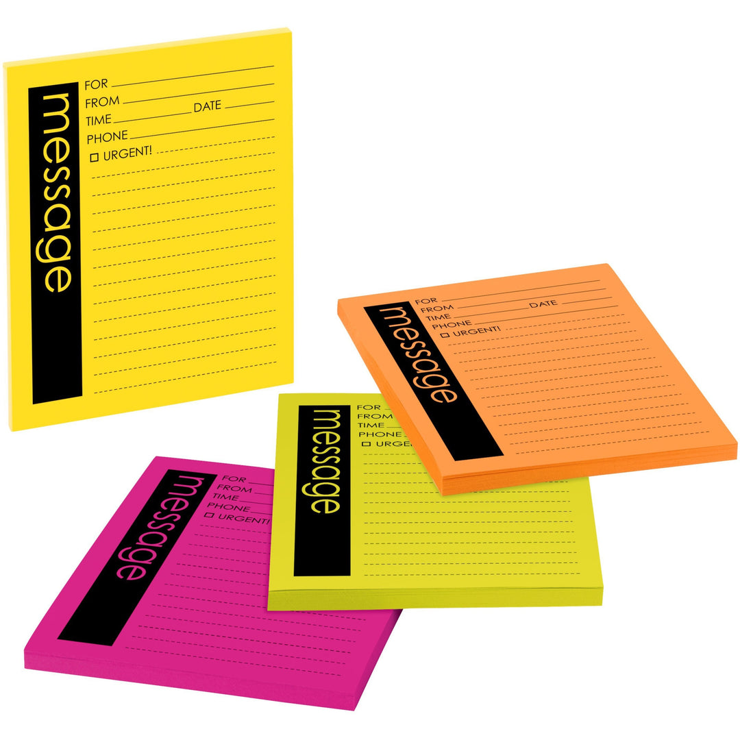 Image of Post-it® 7679-4 Important Message Note, 50 Sheet(s), 5" x 4" Sheet Size, Yellow, Pink, Orange, Green, Assorted Sheet(s), 1 Pack