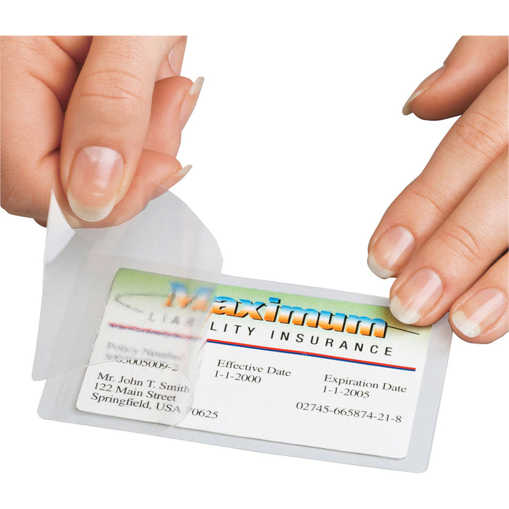 Image of Scotch® Self-Sealing Laminating Pouches, 9.5 Mil, 3.88" X 2.44", Gloss Clear, 25/pack