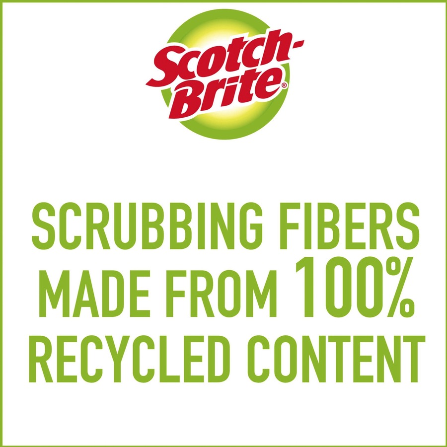 Image of Scotch-Brite MP-3 No Scratch Scrub Sponges, 2.8" H x 4.5" W x 4.5" L x 590 mil Thickness, 3 / Pack, Blue